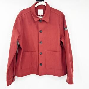 Waltz Womens Collared Pocket Button Up Workwear Shirt Jacket Shacket Size L Rust